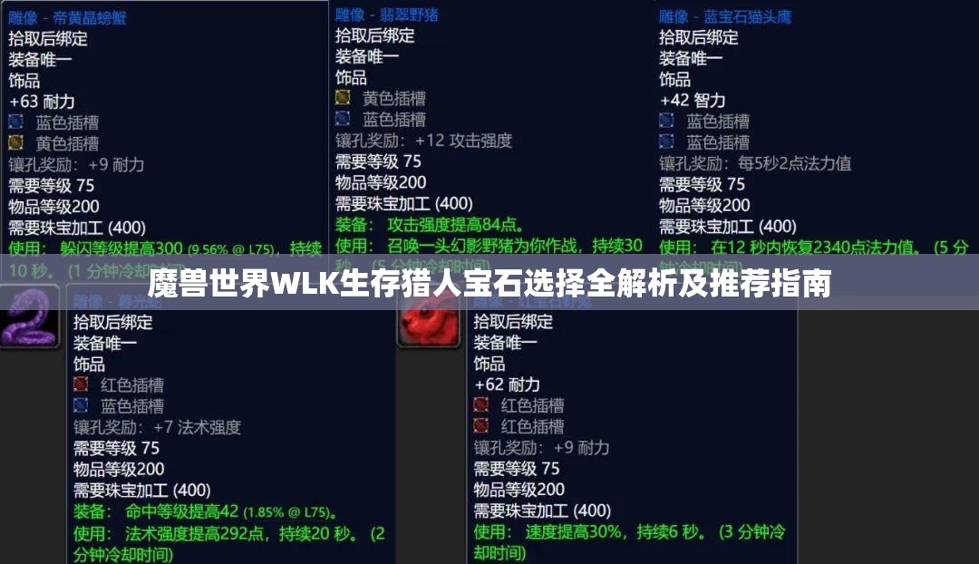 魔兽世界WLK生存猎人宝石选择全解析及推荐指南